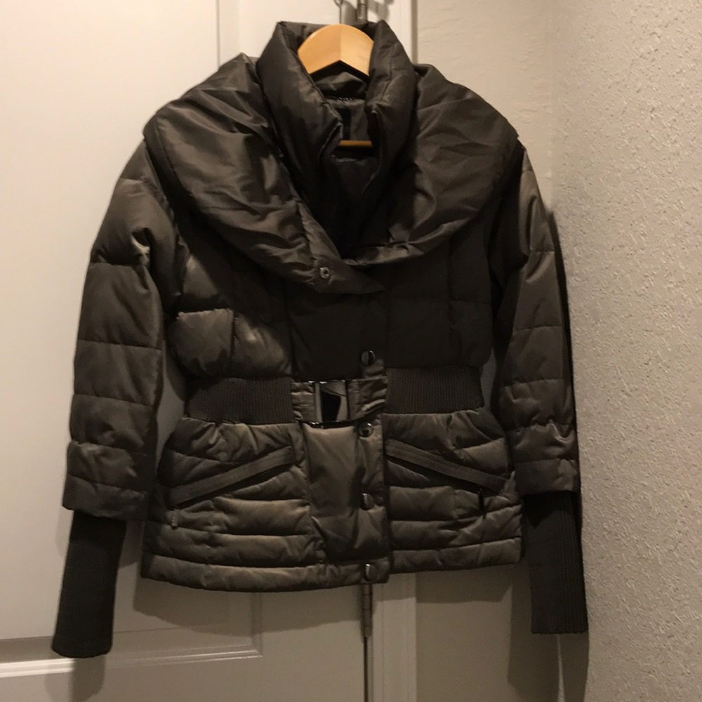 7 for all mankind olive army green puffer coat
